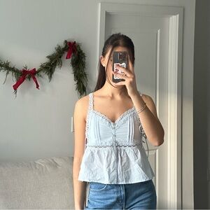 Wild fable blue lace tank top size small